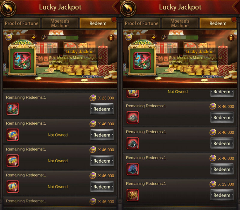 Castle Skins and Upgrade Tickets in Lucky Jackpot