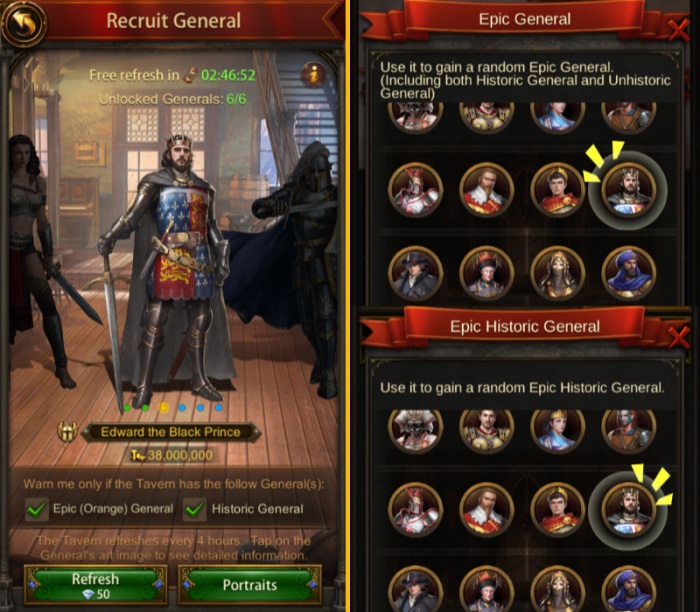 General Edward the Black Prince in Tavern and General Tokens