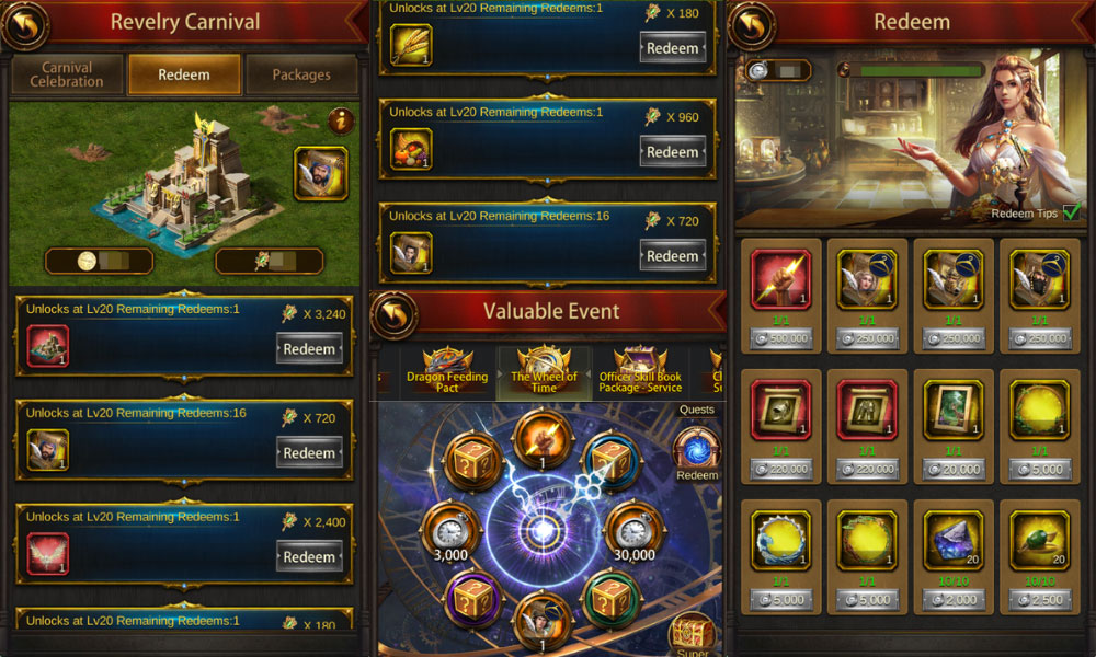 Some Limited Returned Rewards in Revelry Carnival and The Wheel of Time