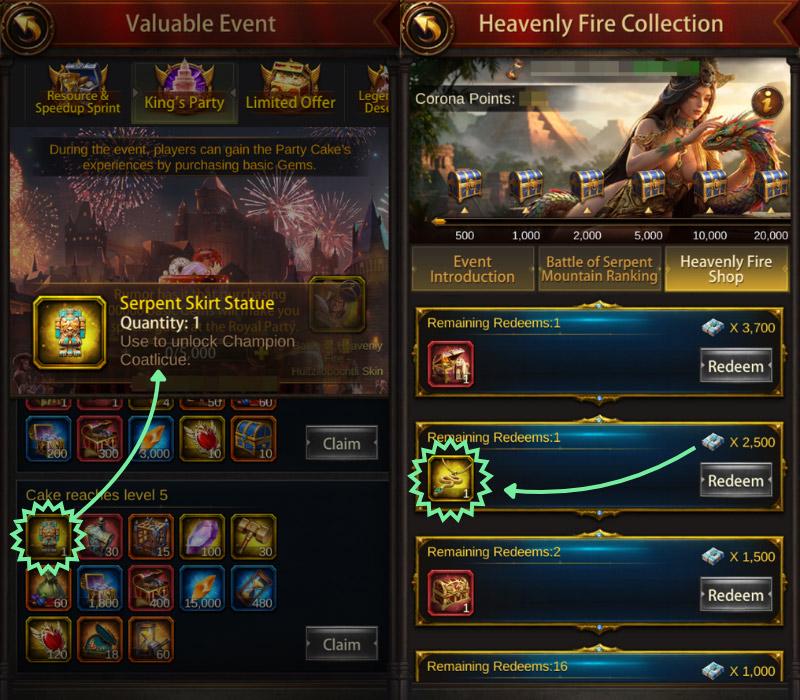 Unlock Evony Champion Coatlicue & Her Skin
