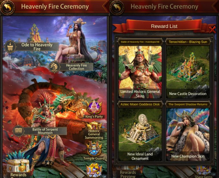Evony 2026 Heavenly Fire Ceremony Events & Rewards