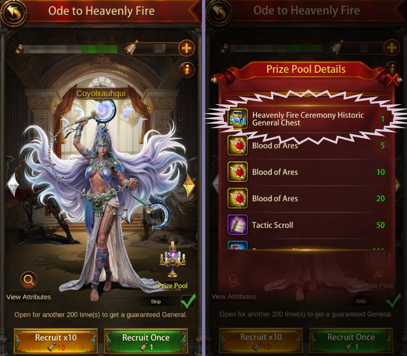Get Evony Coyolxauhqui at Ode to Heavenly Fire Event